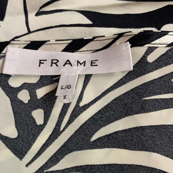 NWOT FRAME Palm-Printed V-Neck Cami in 100% Washable Silk Size Large - Picture 11 of 13